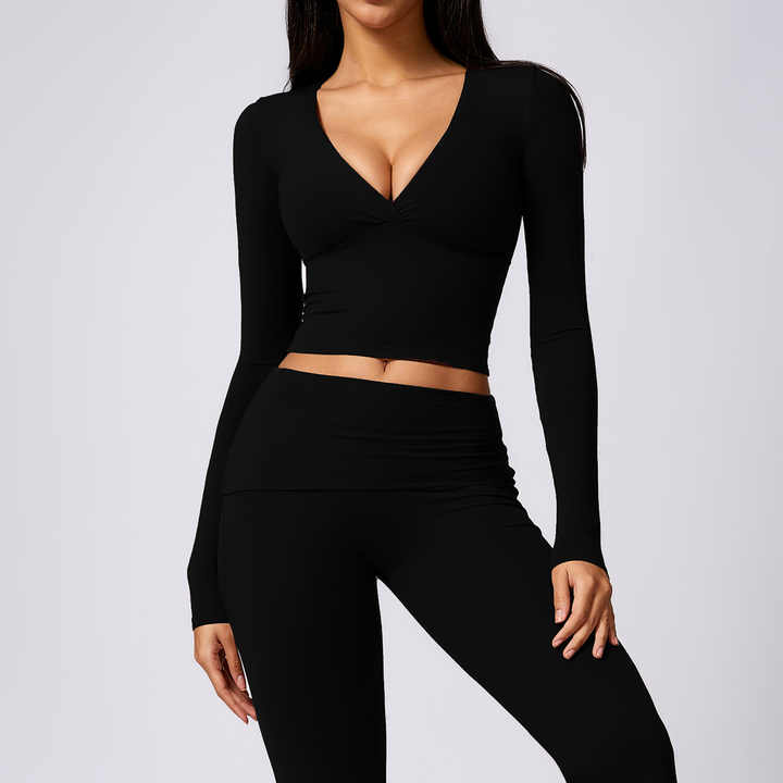 Women's Long Sleeve Sports Crop Top
