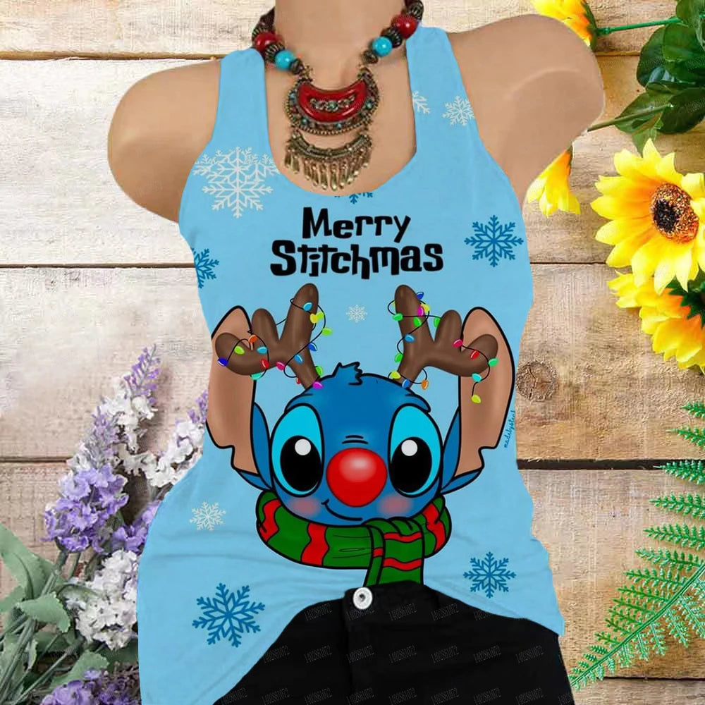 Summer Stitch 3D Print Oversized Tank Top