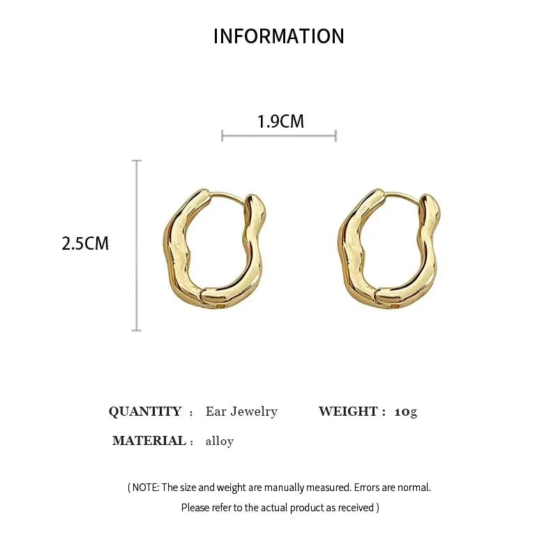 Gold Metallic Geometric Hoop Earrings