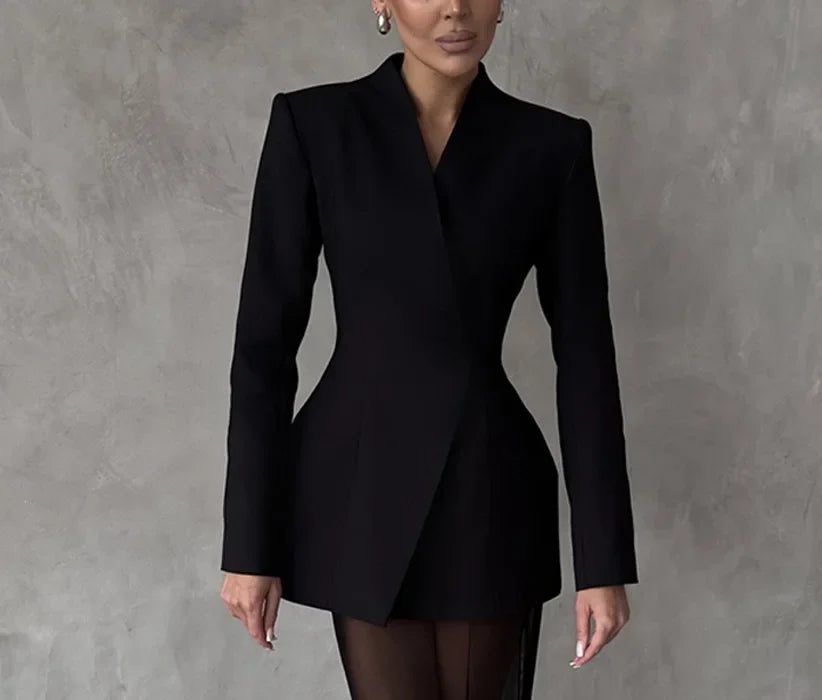 Elegant Solid Blazer Skirt Set Women Long Sleeve Button V-neck Blazer Lace See Through Long Skirts 2025 Spring Party Lady Suit