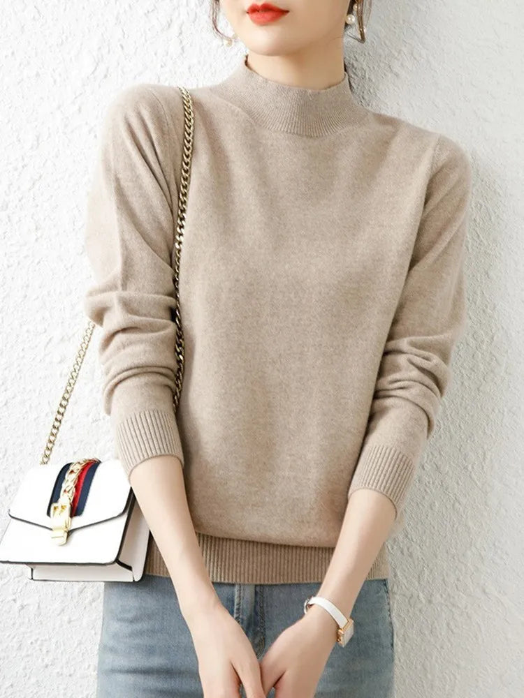 Chic Turtleneck Slim Fit Sweater for Women