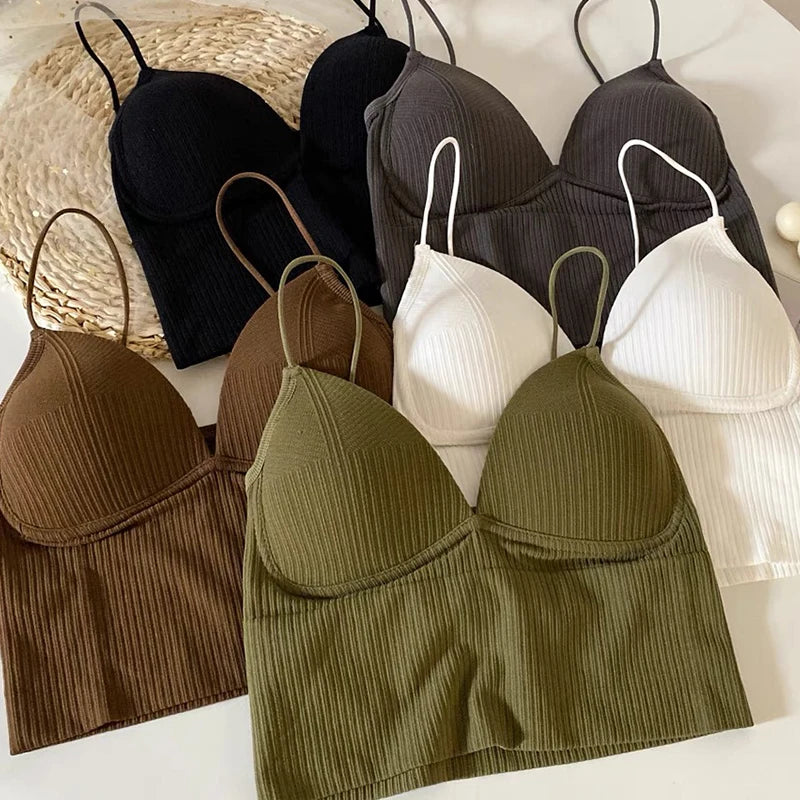V-Neck Stretch Push-Up Camisole Bralette
