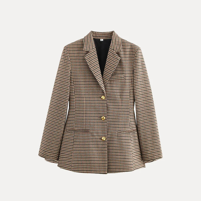 Ele Slim Fit Plaid Texture Suit Jaet for Women Spring 2025 New Arrival Z Brand Ladies Premium Quali Outerwear