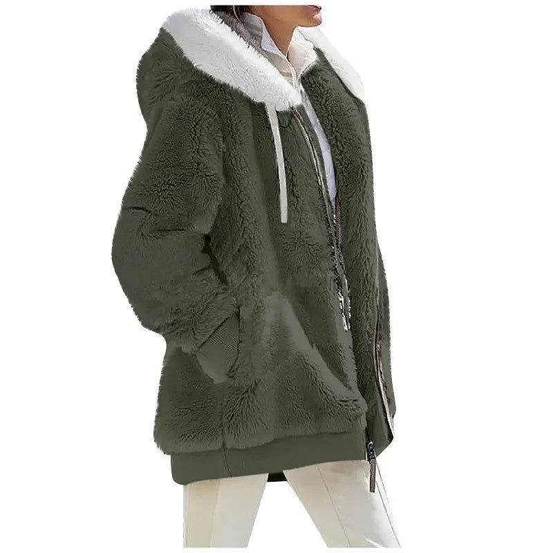 Women’s Hooded Cashmere Fleece Coat