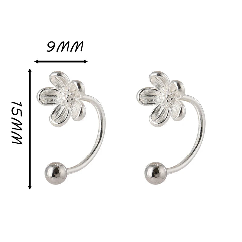 925 Sterling Silver Flower Stud Earrings