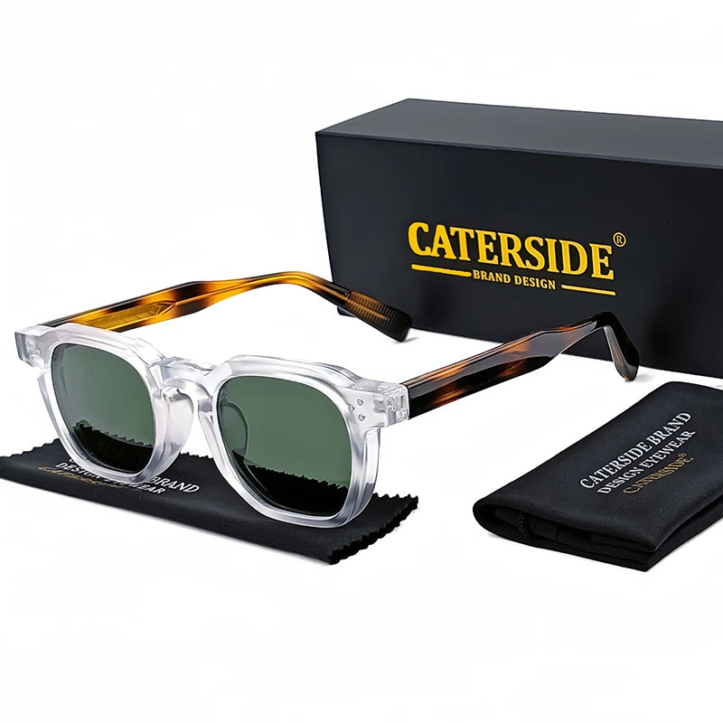 CATERSIDE Retro Punk Square Sunglasses 2 Pieces