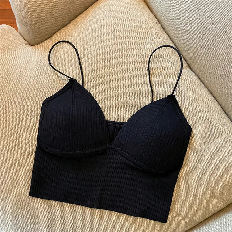 V-Neck Stretch Push-Up Camisole Bralette