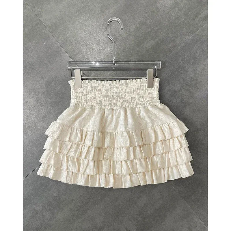 Women’s High-Waist Ruffled A-Line Mini Skirt