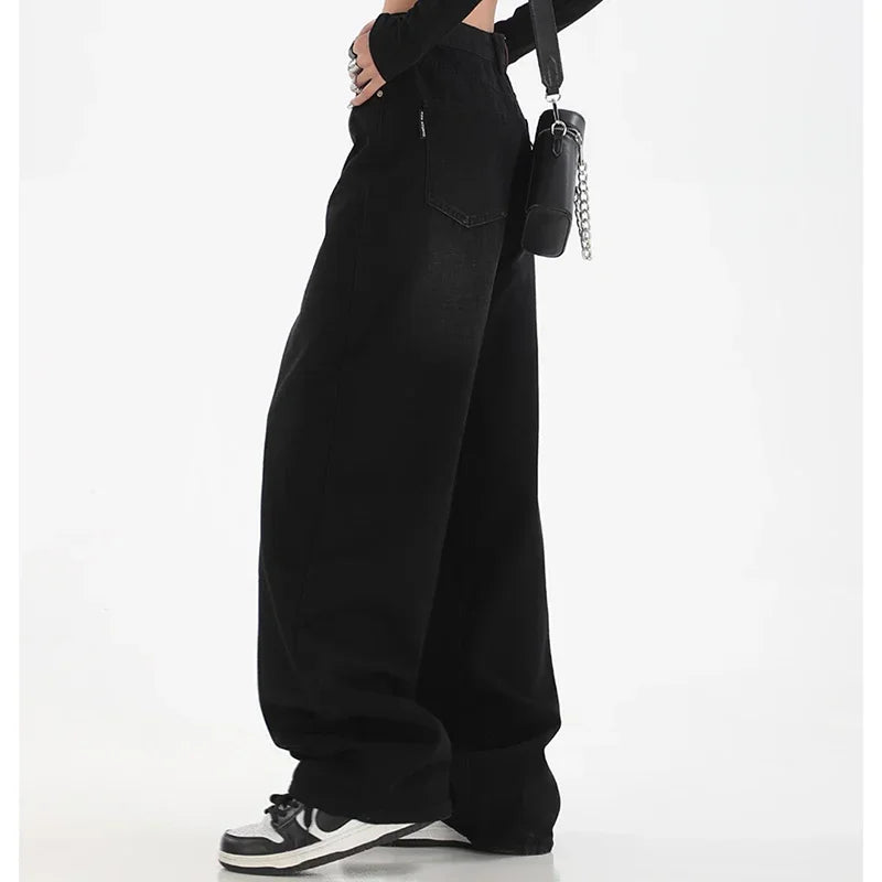 High Waist Slim Fit Wide Leg Jeans