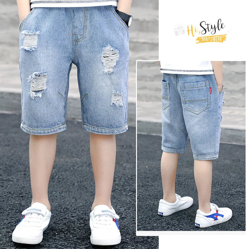 Boys' Casual Ripped Denim Shorts