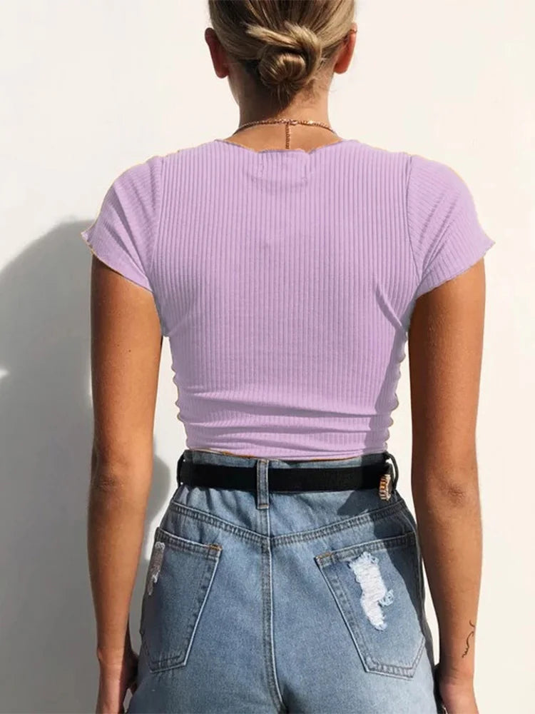 Sexy V Neck Cropped Tank Top