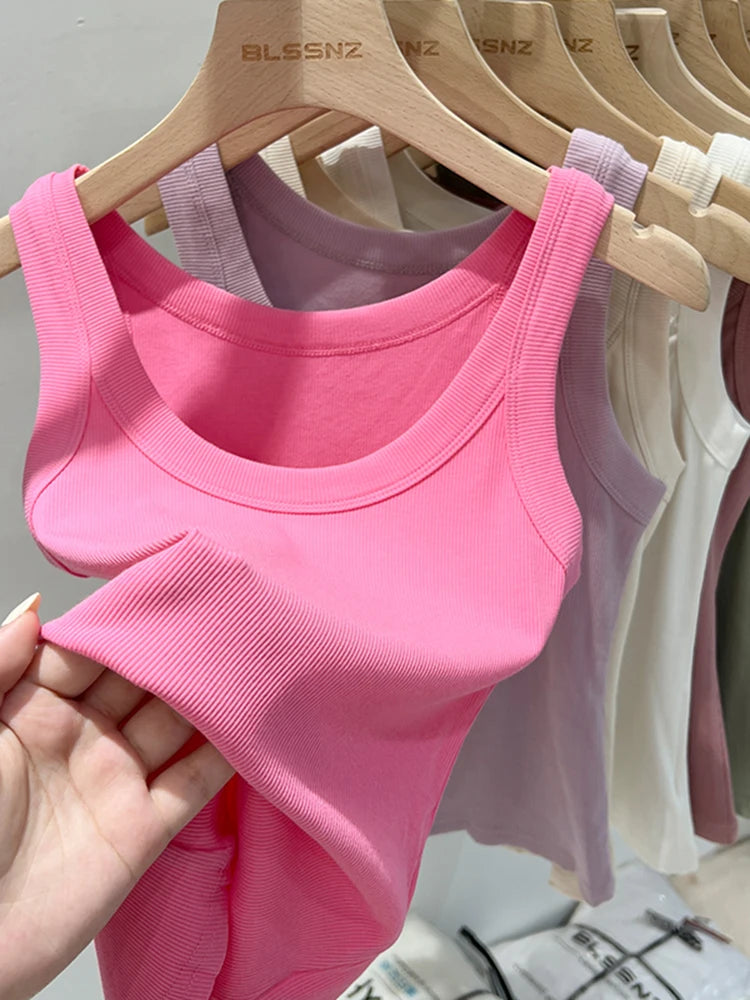Women’s Ribbed Round Neck Tank Top