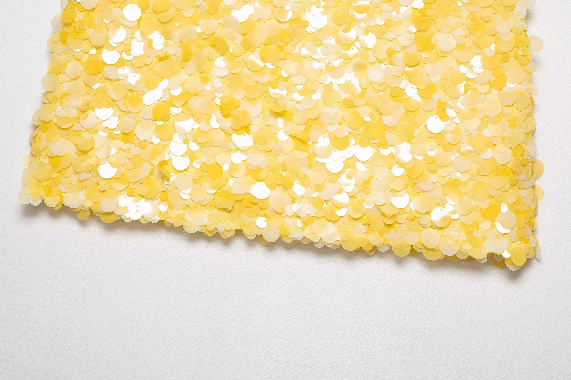 HH Women New Fashion Versatile High Waist Slim Yellow Sequin