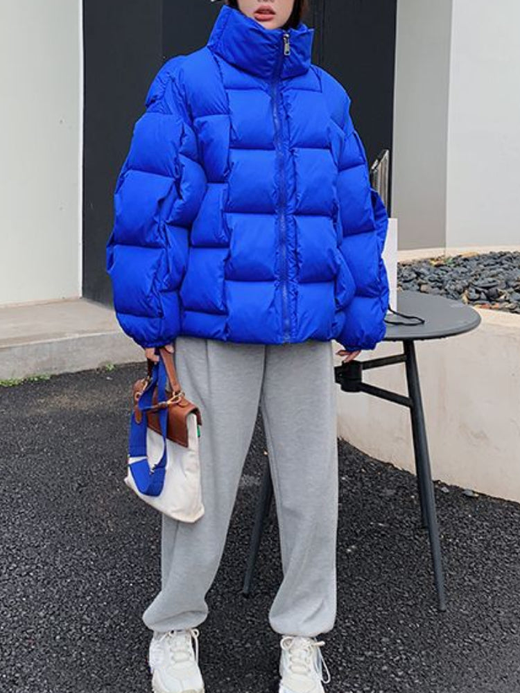 Winter Jacket for Women Three-dimensional Plaid Woven Fashion