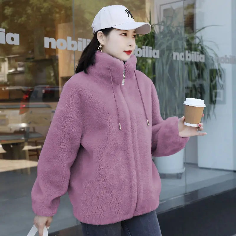 Women’s Double Coral Fleece Winter Coat