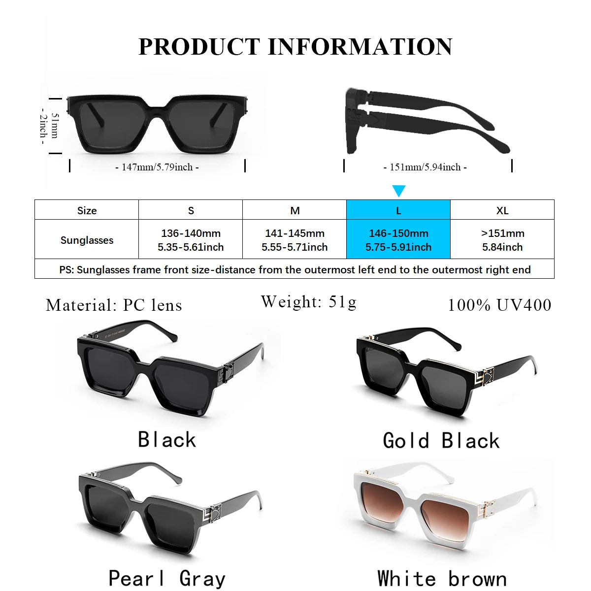 Ruiao Retro Black Luxury Sunglasses 2024