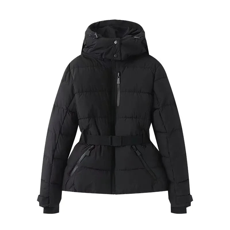 Women's Winter Hooded High Waist Padded Sport Parkas Coats