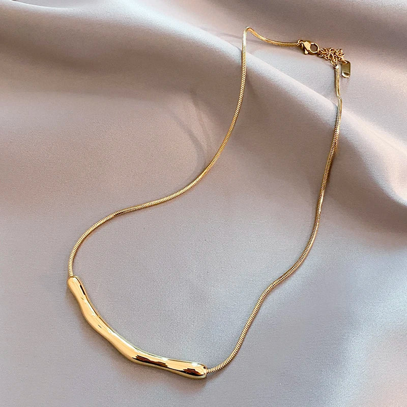 Gold Stainless Steel Collarbone Necklace