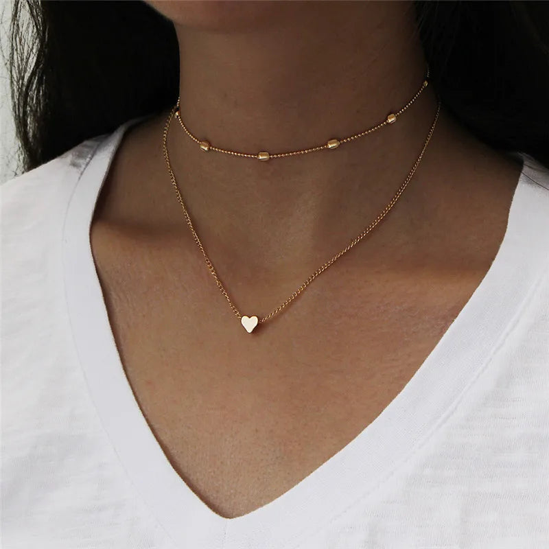 Simple Pearl Beads Gold Necklace