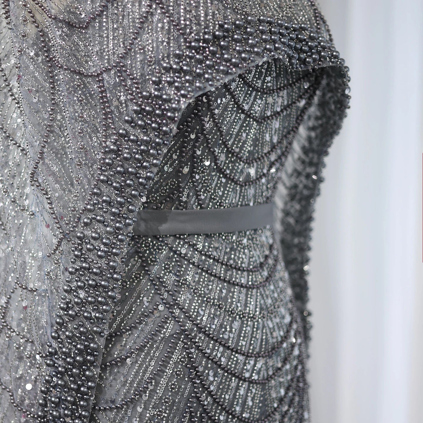 Sharon Said Luxury Pearls Dubai Champagne Evening Dresses