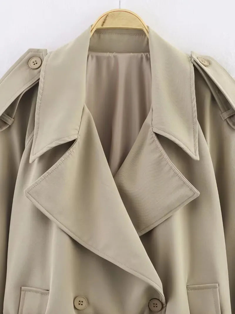 Women Casual Loose Jackets Lapel Long Sleeves