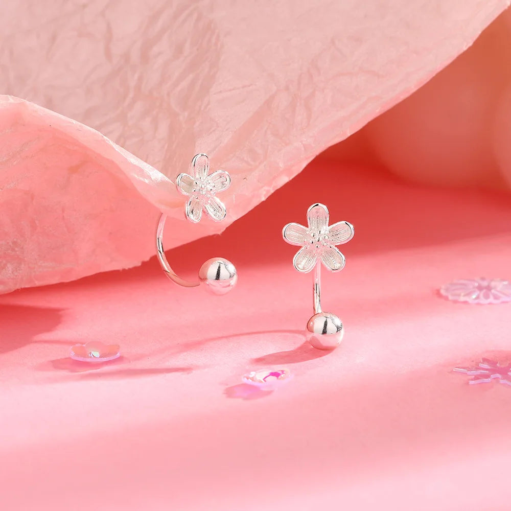 925 Sterling Silver Flower Stud Earrings