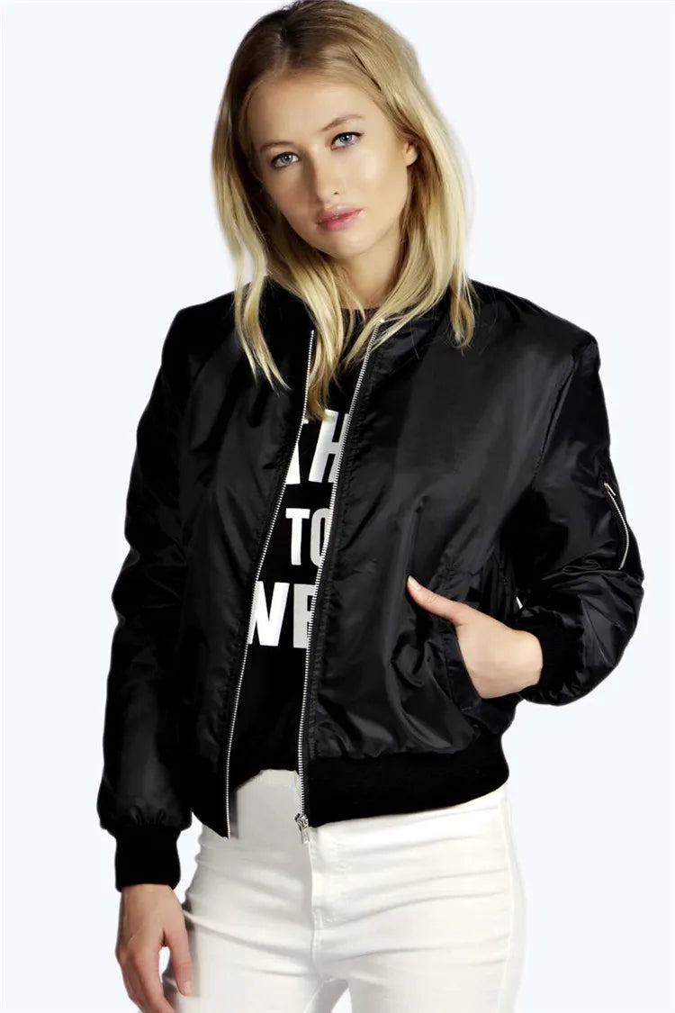 Women’s Vintage O-neck Bomber Jacket