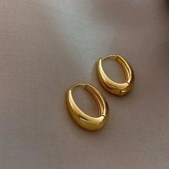 Vintage Round Stud Earrings 18K Gold Plated