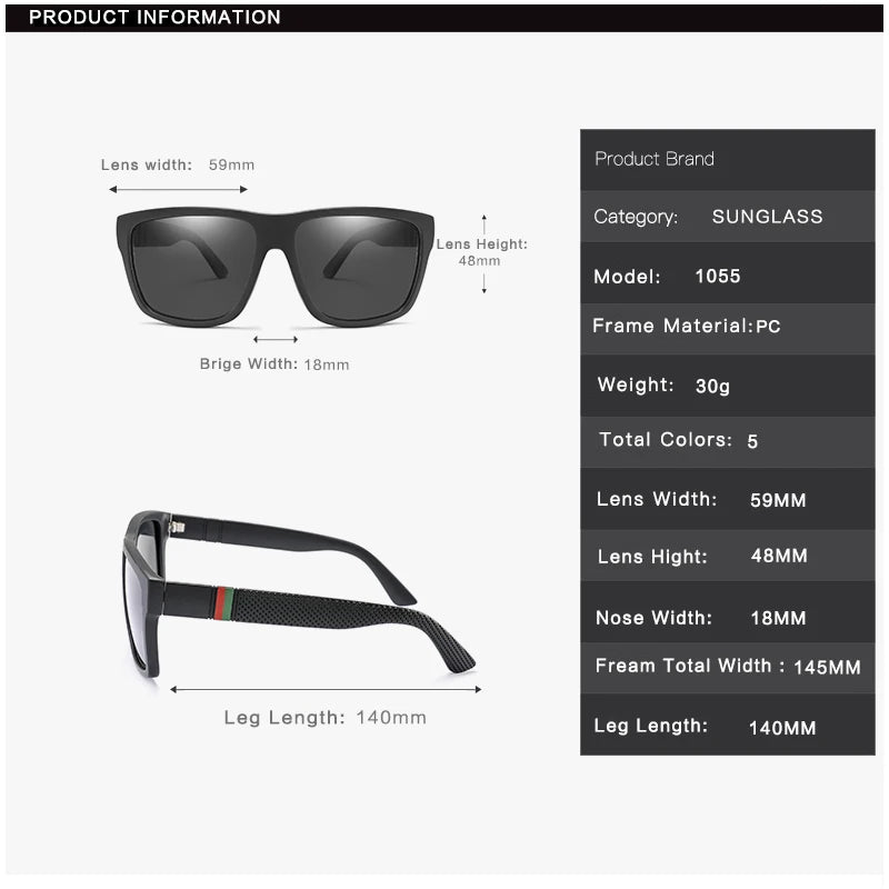 Oversized Polarized Sunglasses UV400 for Men & Women