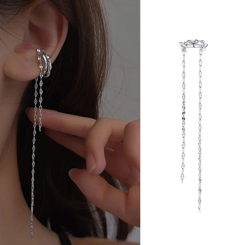 Delicate Tassel Clip-On Ear Cuff Earrings