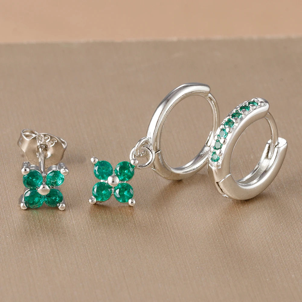 3PCS Korean Stainless Steel Hoop Earrings Set