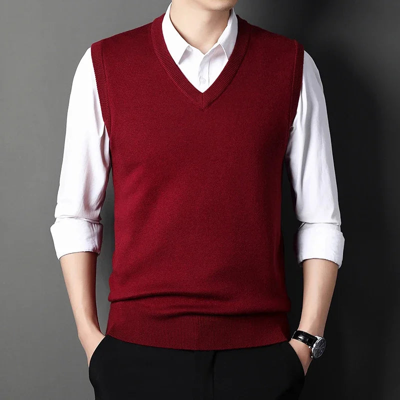 Men's Solid Color Sweater Vest