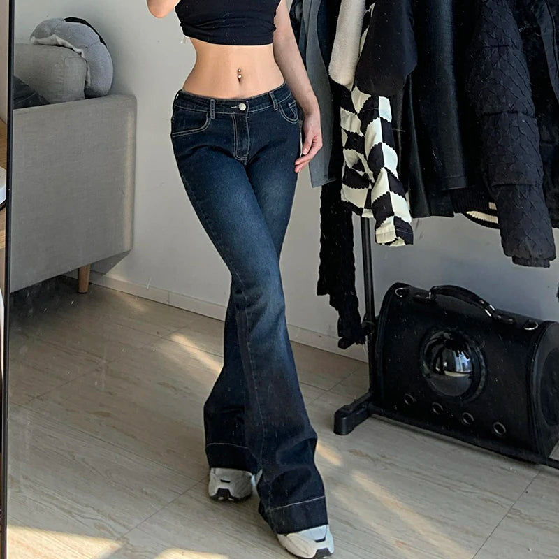 CIBBAR Y2K Flare Mom Jeans