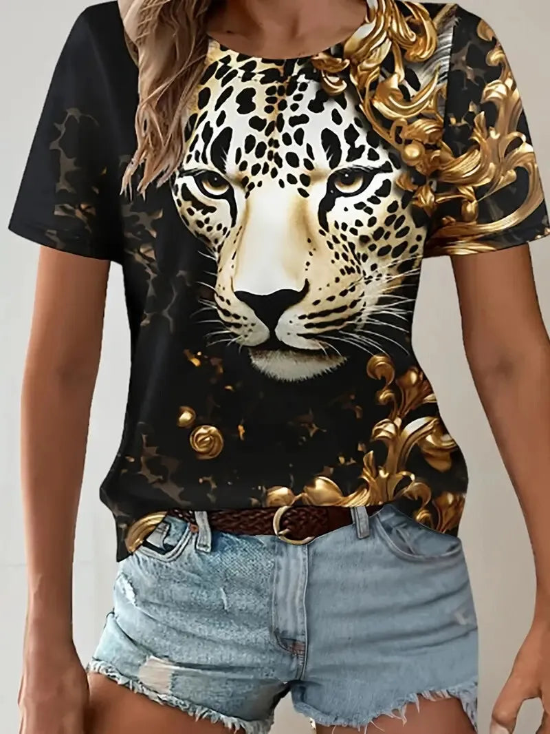 Summer Leopard 3D Print T-shirt