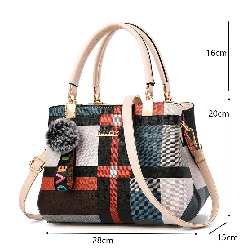PU Leather Luxury Crossbody Tote Bag