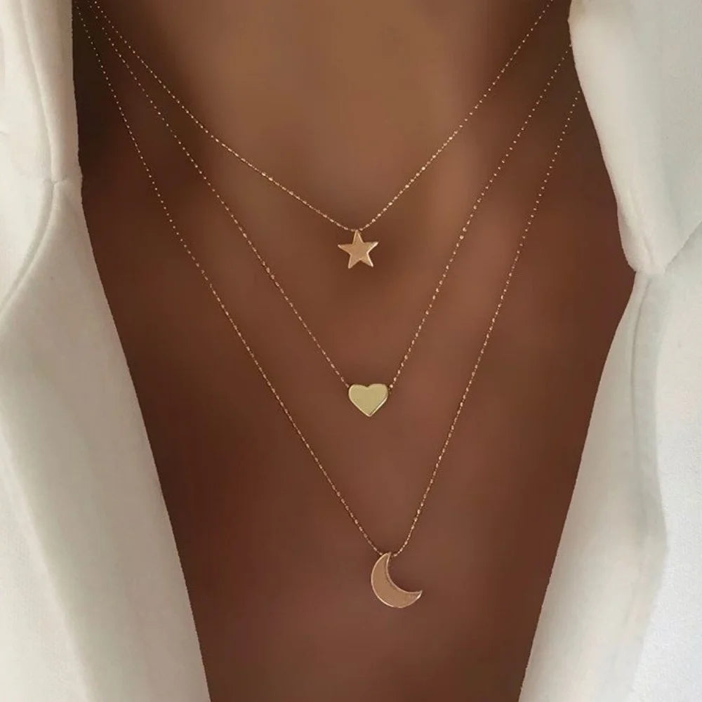 14K Gold Plated Layered Pearl Necklace