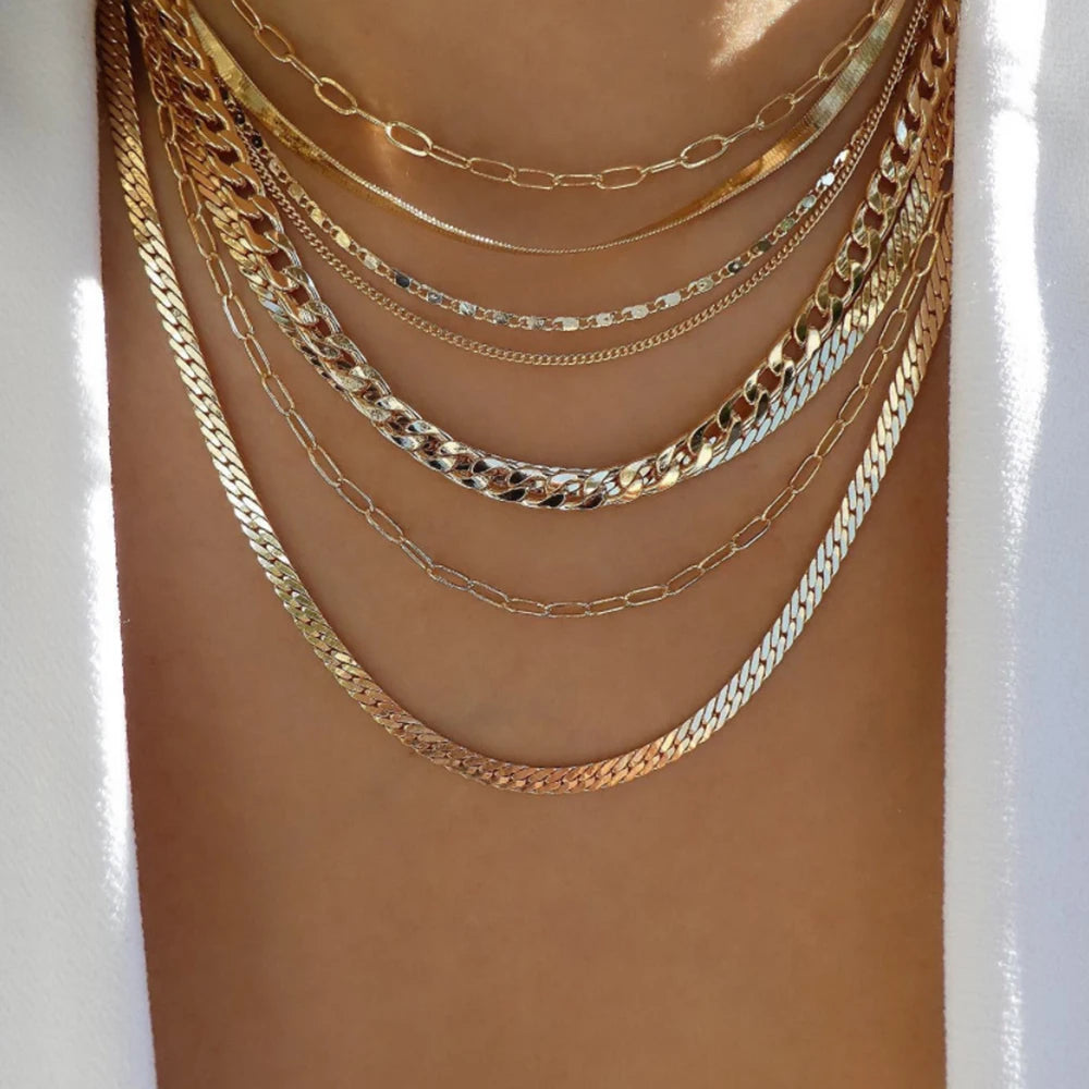 Boho Gold Multi-Layer Crystal Necklace