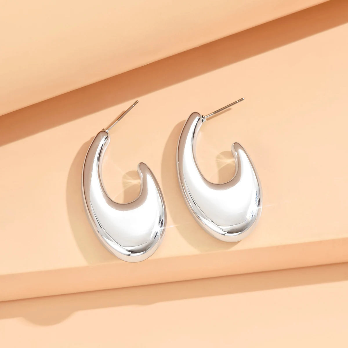 Geometric Irregular Metallic Earrings