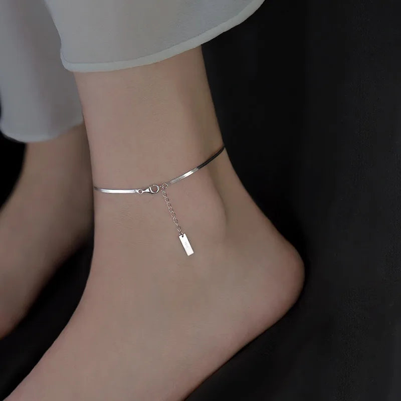 Simple Blade Chain Anklet for Women