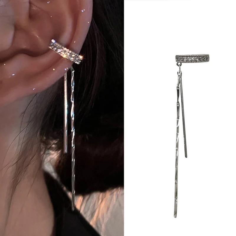 Delicate Tassel Clip-On Ear Cuff Earrings