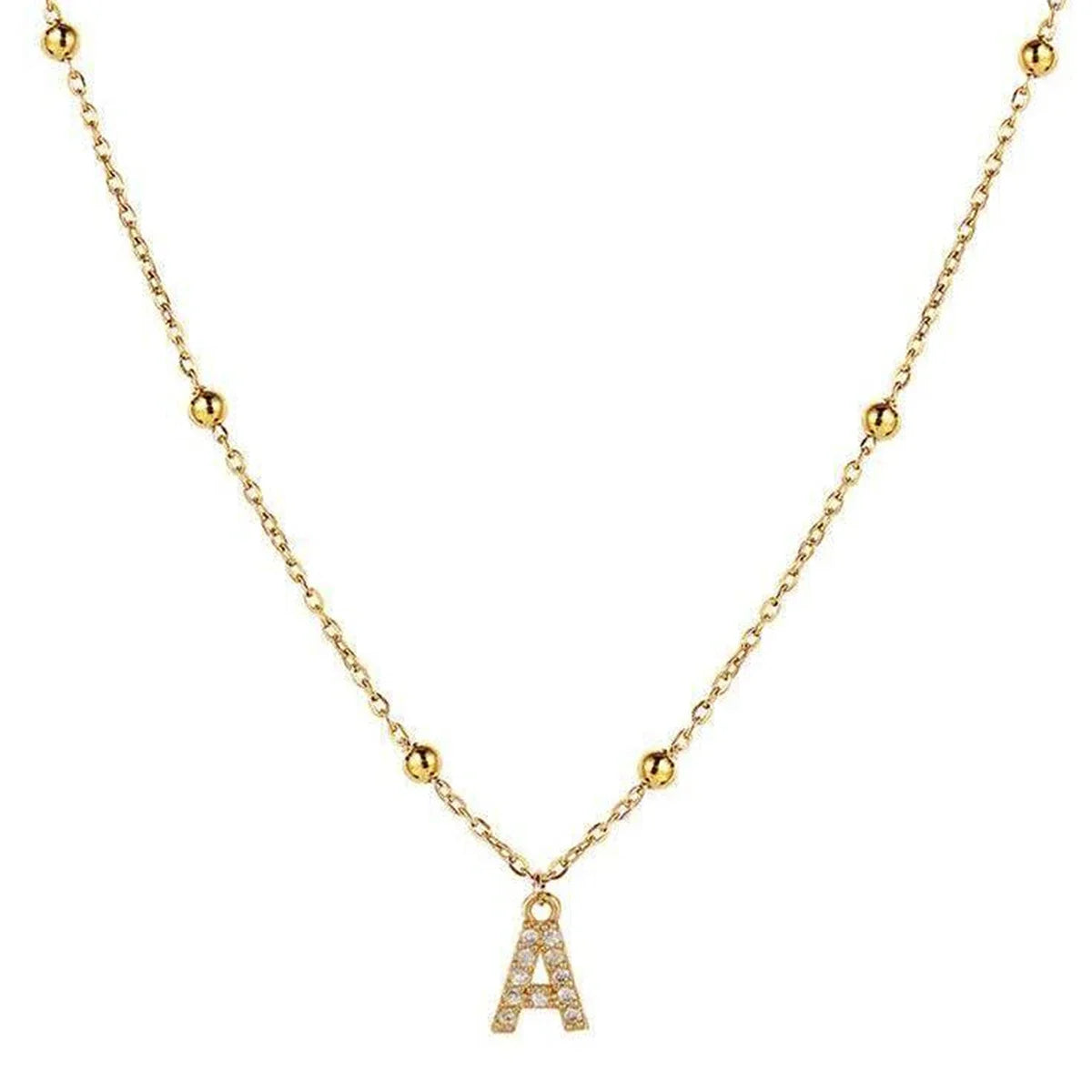 Stainless Steel Initial Letter Choker Necklace