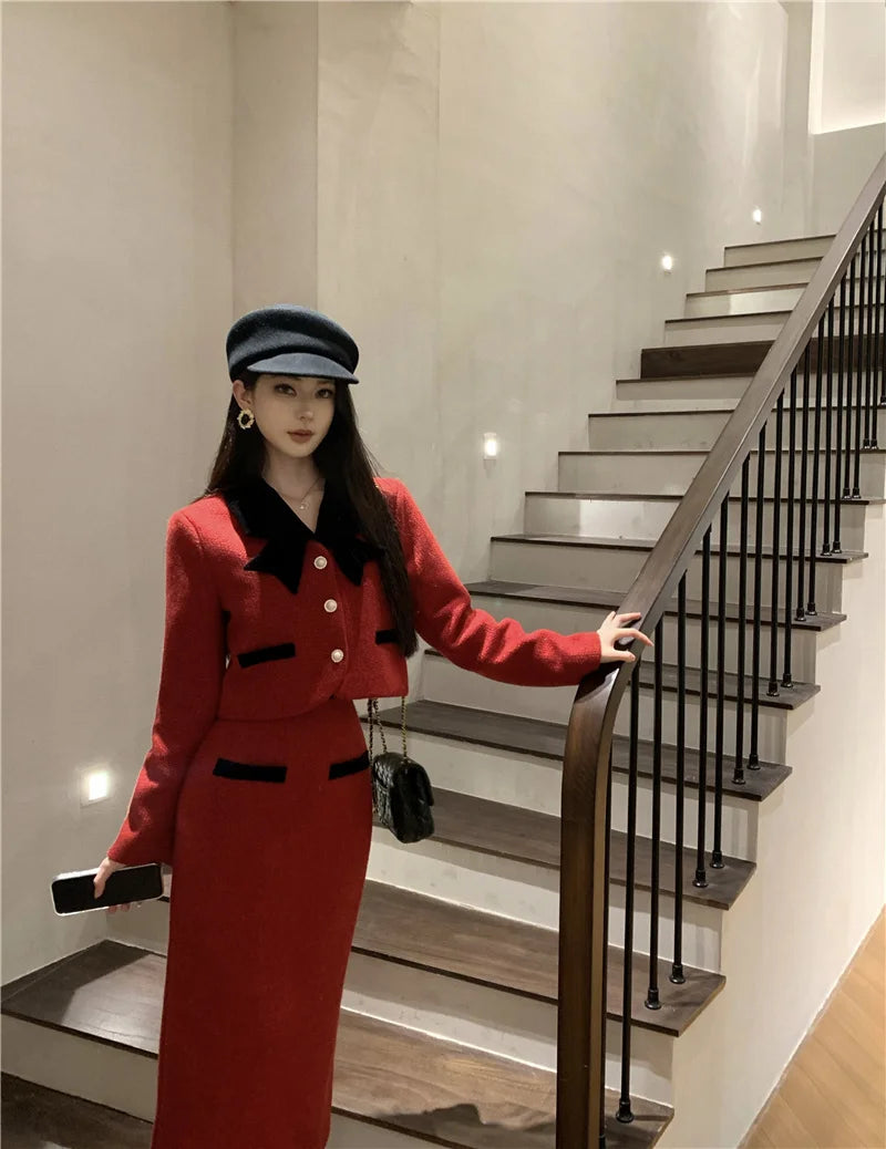 Winter Outfit Women 2024 New Elegant Lady Thickened