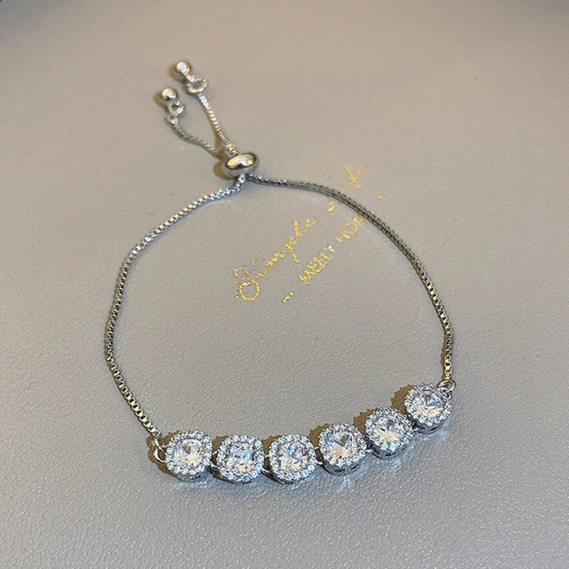 Luxury AAA Zircon Opal Clover Adjustable Bracelet