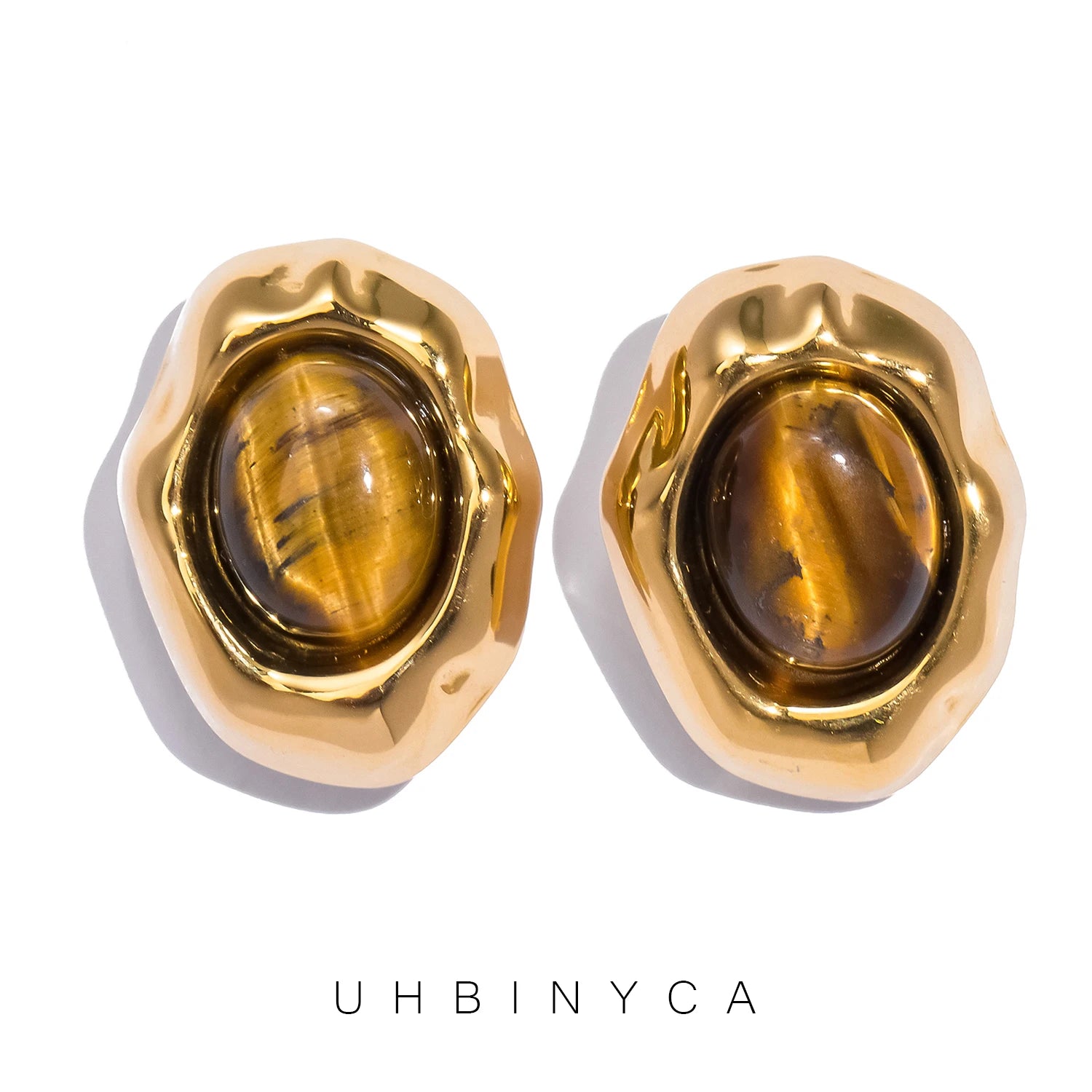 18K Gold Plated Gemstone Earrings