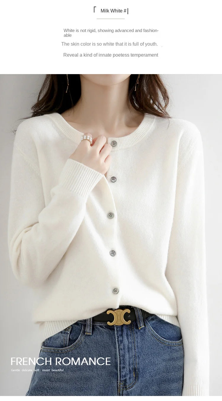 Worsted Spring & Autumn Women's Cardigan