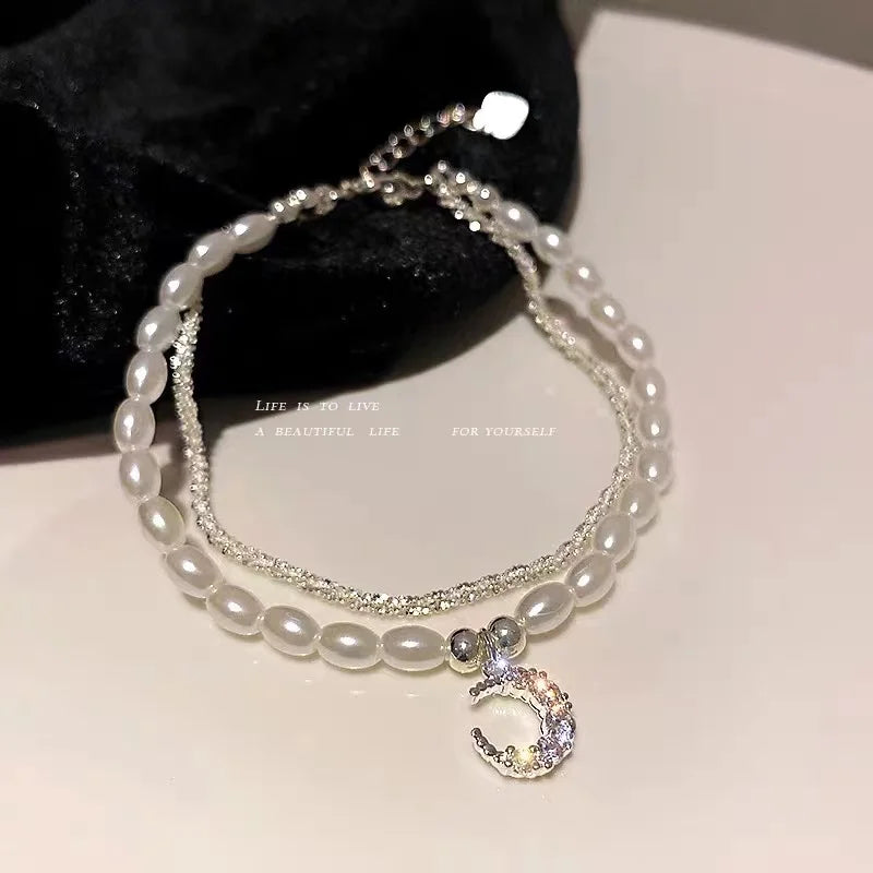 4pcs Vintage Daisy Flower & Pearl Bracelet Set