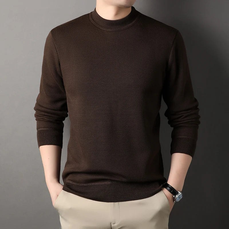 Men's Fleece Knit Round Neck Sweater