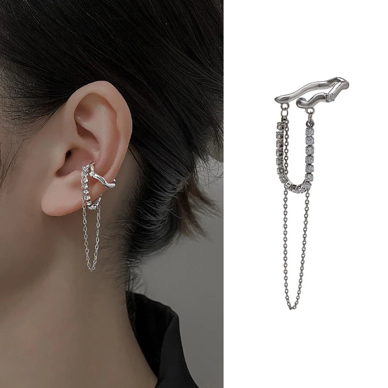 Delicate Tassel Clip-On Ear Cuff Earrings