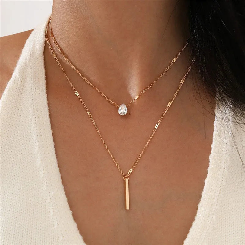 Simple Pearl Beads Gold Necklace