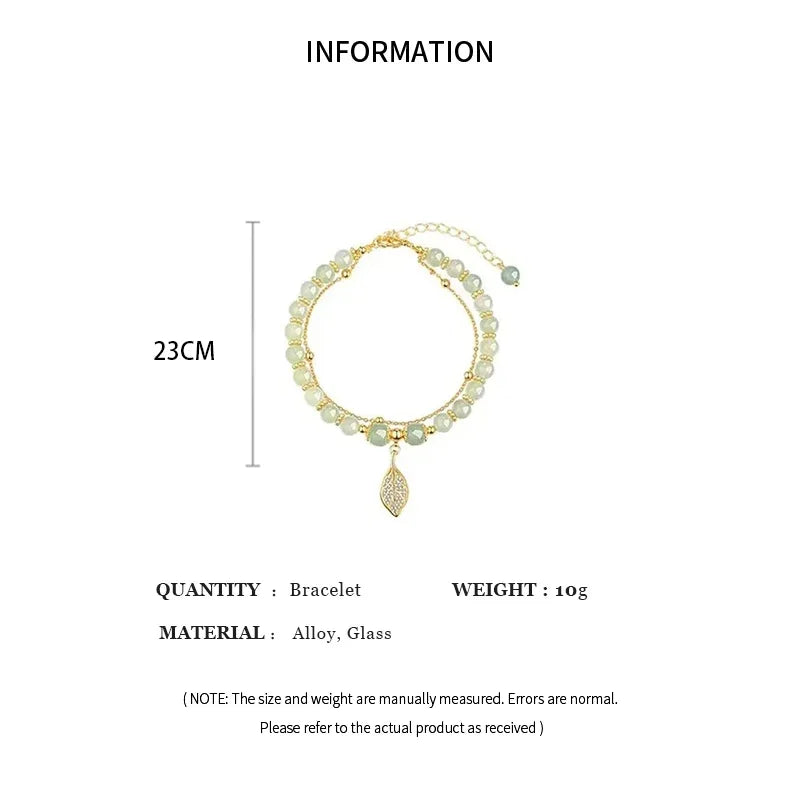 Green Jade Gold Leaf Bangle